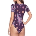 thumbnail image 4 of The Xecao Snake And Flower Women's Crew Neck Body Suit, a short-sleeved bodysuit and basic swimsuit, both comfort and style for dating and daily life, 4 of 9