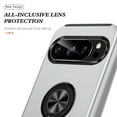 thumbnail image 4 of Dteck Case for Google Pixel 10 Pro XL,Shockproof TPU+PC Case Built-in Ring Holder Kickstand Slim Back Protective Cover for Google Pixel 10 Pro XL,Silver, 4 of 7