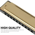 thumbnail image 3 of OUNONA 1Pc Golden Metal Harmonica 10-Hole Blues Harmonica with Perfect Sound Quality, 3 of 6