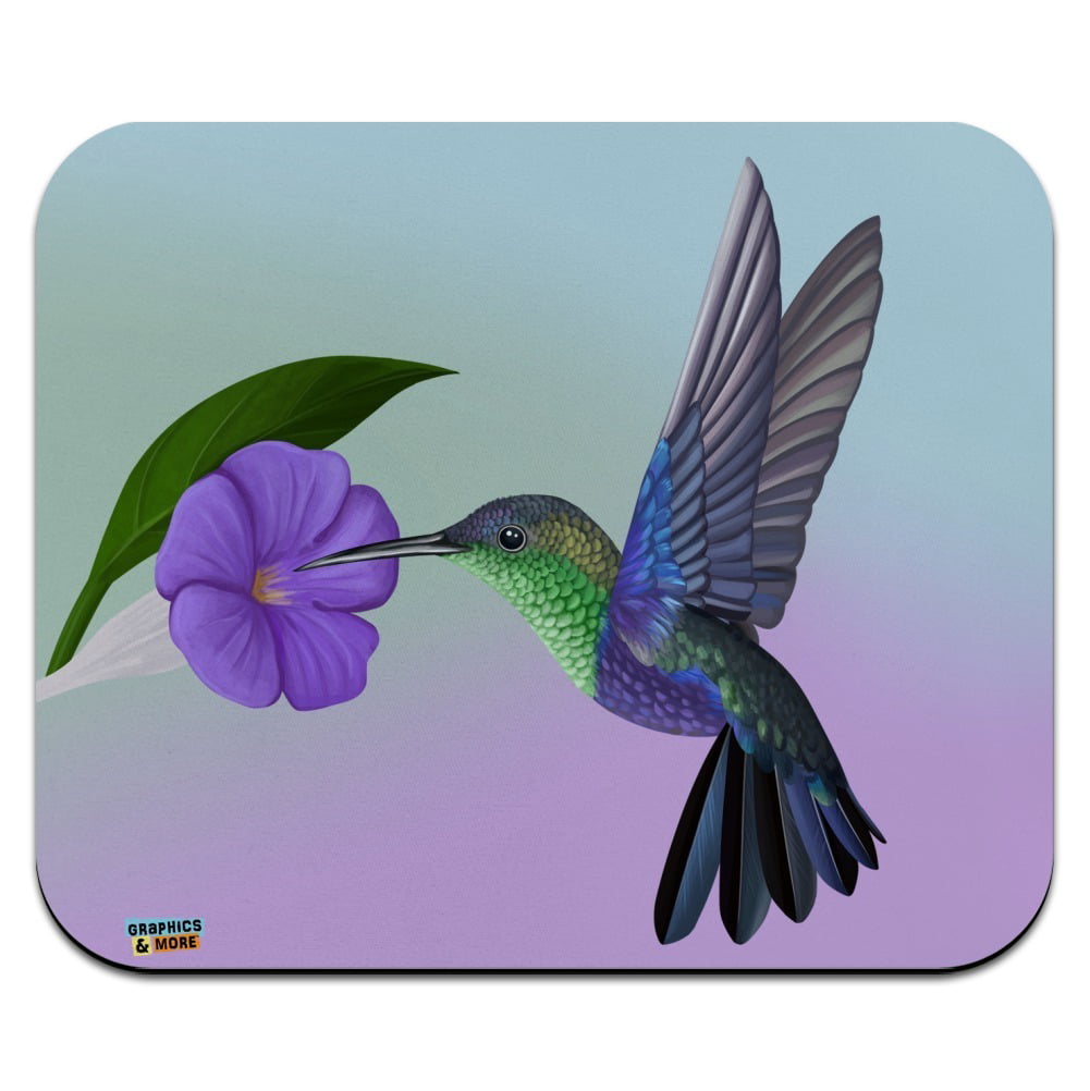 Hummingbird Crowned Woodnymph Purple Violet Low Profile Thin Mouse Pad ...