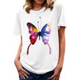 thumbnail image 1 of Gibobby Camisetas de verano para mujer Camiseta de verano para mujer, camiseta informal de manga corta con gráfico(Blanco,XL), 1 of 4