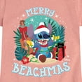 thumbnail image 3 of Lilo & Stitch - Merry Beachmas - Girls Fitted Short Sleeve Tee, 3 of 5