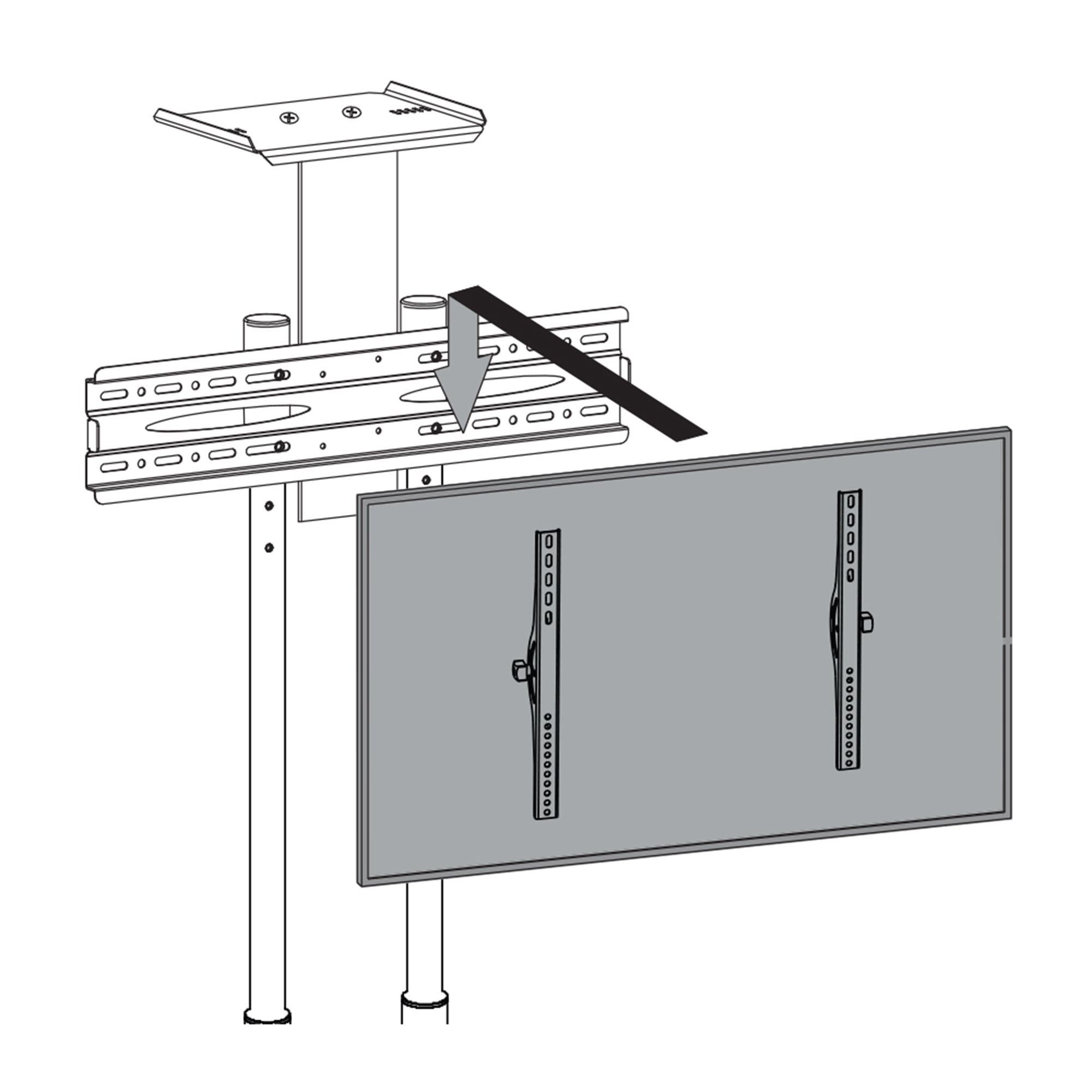 onn. Rolling TV Stand for 32" to 70" TV's, up to 15° Tilting - image 2 of 6