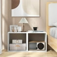 thumbnail image 4 of Costway 2PCS Stackable Storage Cube Free-standing Storage Organizer Bookcase for Bedroom White, 4 of 10