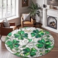 thumbnail image 2 of Round Rug, Luckily Shamrock1 Soft Washable Carpet, Non-Slip Floor Mat for Living Room Bedroom Home Decor 31 Inch, 2 of 6