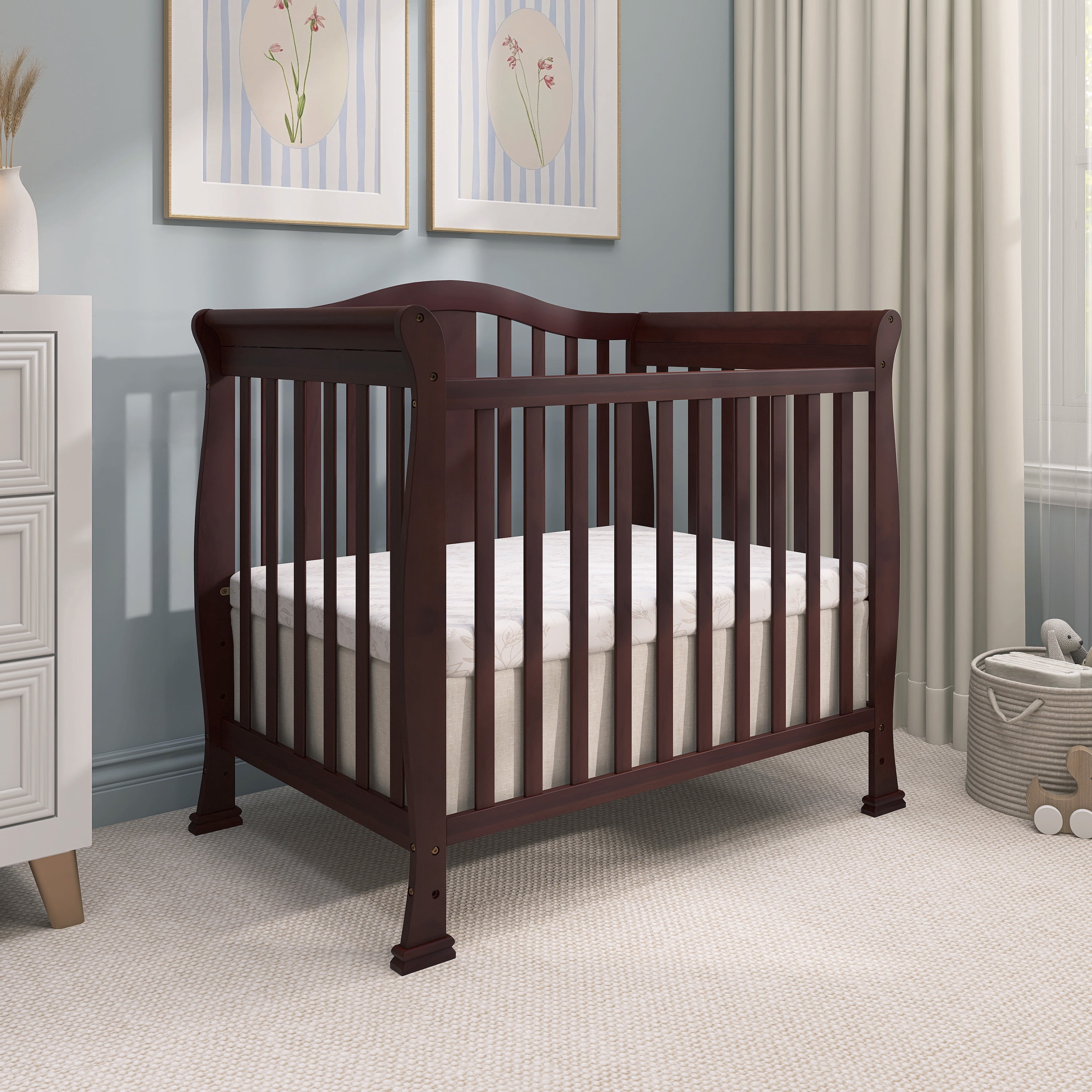Dream On Me Naples 4-in-1 Convertible Mini Crib, Espresso