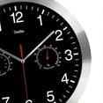 thumbnail image 3 of Silent Analog Wall Clock with Hygrometer Thermometer, Retro Silver Bezel Ivory Dial for Indoor/Outdoor Use, 3 of 5