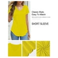 thumbnail image 4 of JYLFC Women T-Shirts Short Sleeve Tee V Neck Loose Tops Solid Tunic, Yellow XL, 4 of 6