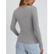 thumbnail image 4 of Remera PRETTYGARDEN de canalé manga larga con escote redondo gris S, 4 of 4
