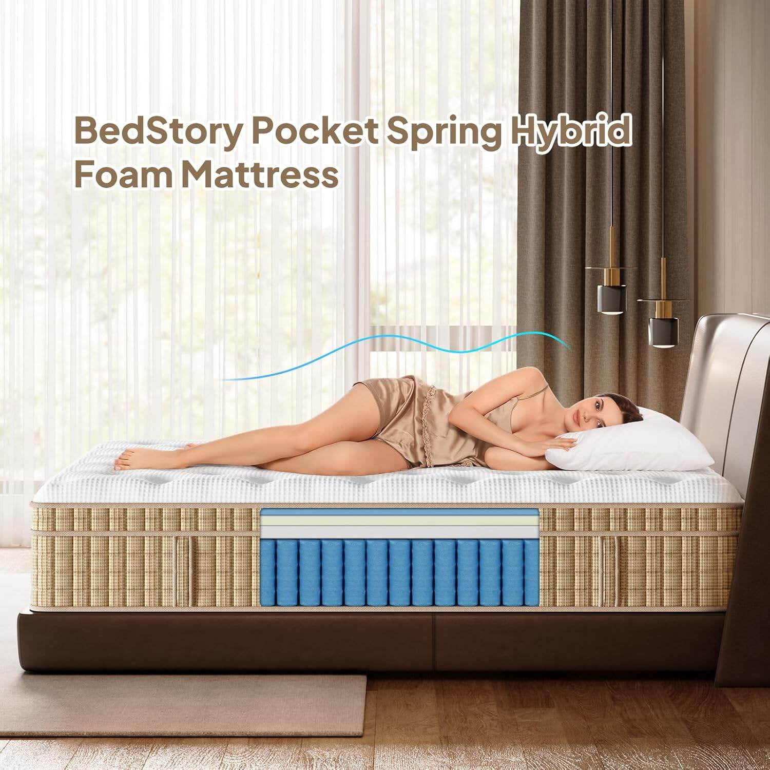 Memory Foam Mattresses Queen Mattress 14 Inch, 7-Zone Contouring Bed in a Box,Firm Hotel Collection Hybrid Mattresses with Extra Lumbar & Shoulder Support,Hybrid Mattresses