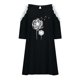 thumbnail image 4 of Vestido casual de verano con hombros descubiertos y manga corta con encaje y estampado Forgive para mujer Pompotops  ghjkhdj14490, 4 of 8