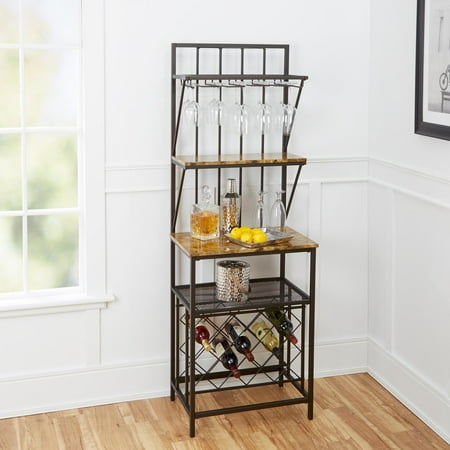 Faux Marble Shelf Baker's Rack with Wine Bottle Storage - Walmart.com Faux Marble Shelf Baker's Rack with Wine Bottle Storage - Walmart.com - Faux Marble Shelf Baker's Rack with Wine Bottle Storage