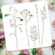 thumbnail image 3 of Plantillas de flores silvestres - 11 piezas reutilizables con diseños de flores, arbustos, hierbas, hojas, mariposas y libélulas para pintar en la pared, madera y decoración del hogar., 3 of 9