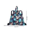 thumbnail image 3 of Basketball Yoga Bag Drawstring Folding Backpack Nylon for Travel (Small Flowers), 3 of 6