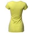 thumbnail image 2 of FashionOutfit Women's Solid Basic Cap Sleeves Scoop Neck Tee, 2 of 4