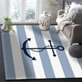 thumbnail image 5 of Area Rugs 5x7 Ft Nautical Anchor Sky Blue and White Striped Non-Slip Washable Rug Indoor Rug Floor Mats Non Shedding Carpet for Living Room Bedroom Dining Room Home Decor, 5 of 8