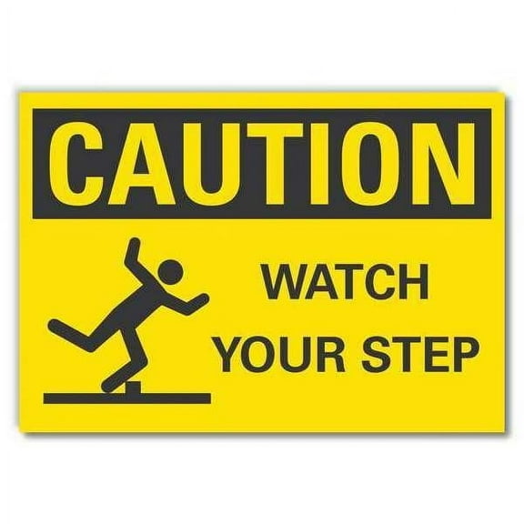 Lyle Steps Caution Rflctv Label,3.5inx5in LCU3-0145-RD_5x3.5