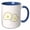 Blue/White, variant on 3drose, Cute Kawaii Fried Cartoon Eggs Breakfast, 11oz Two-tone Black Mug