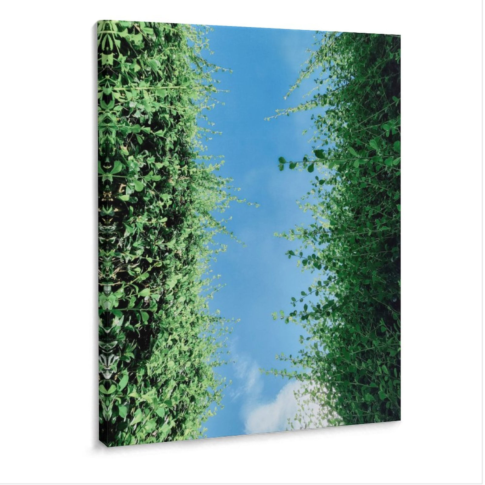 Blue Sky & Greenery Canvas Wall Art Decor, Vertical Version Modern Home