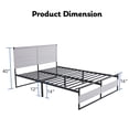 thumbnail image 6 of Queen Size with Headboard and Footboard, Mattress Platform with Storage Space - Grey, 6 of 7