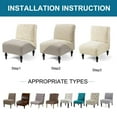 thumbnail image 4 of LKJYER Armless Accent Chair Cover Slipcover, Stretch Jacquard Accent Chair Cover Without Arms Removable Armless Slipper Chair Slipcover Furniture Protector Covers for Living Room Hotel, 4 of 7