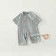 thumbnail image 2 of XEGLSBU Baby Boy Rompers Zipper Boys Girls Suits Short Sleeved Hays for Babies Summer Thin Models and Baby Climbing Suits Grey Size 2-5Months, 2 of 3