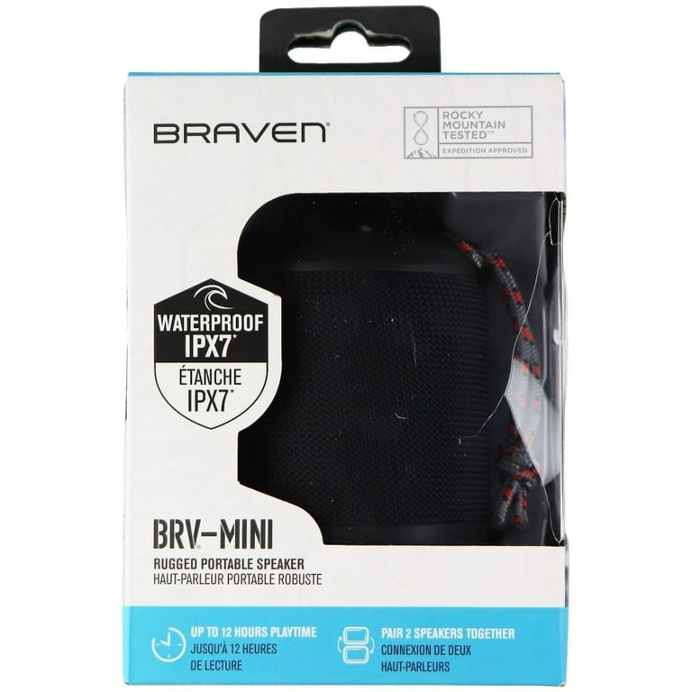Braven BRV-Mini - Waterproof Pairing Speakers - Rugged Portable Wireless  Speaker - 12 Hours of Playtime - Grey (604203556) : : Electronics