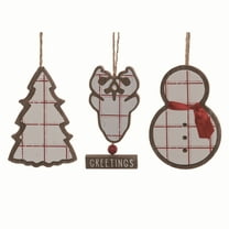 Transpac Wood Multicolor Christmas Ticking Stripe Ornaments Set of 3