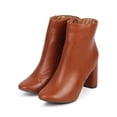 thumbnail image 5 of New Women Breckelles Linda-21 Leatherette Almond Toe Block Heel Tailored Bootie, 5 of 5
