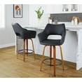 thumbnail image 3 of Mustang 26" Fixed-Height Counter Stool Set of 2 with Backs, Counter Height Chairs, Counter Height Stools Swivel, Swivel Counter Stools For Kitchen Island (Black Faux Leather), 3 of 6