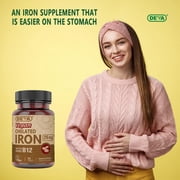 Deva Nutrition Vegan Chelated Iron 29 mg with B-12, Helps Maintain Healthy Red Blood Cells, Healthy Nails, Promotes Optimal Absorption, Skin Health, Improves Hair Growth, Gluten Free, 90 Tablets