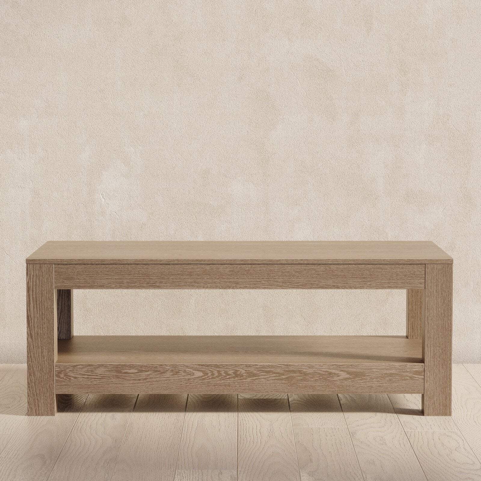 Maven Lane Paulo Wooden Coffee Table in Weathered Grey Finish