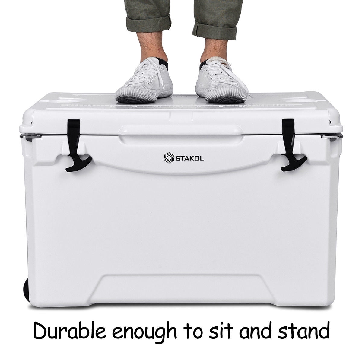 Gymax 80 Quart Cooler 2 Wheels Ice Chest Heavy Duty Fishing Hunting