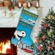 thumbnail image 1 of Snoopy Tema: Calcetines de Navidad, fino lino blanco para colgar en escaleras y chimenea, decoración navideña para el hogar, regalo de Navidad. 54cm × 38cm, 1 of 5