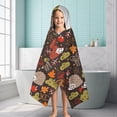 thumbnail image 6 of Cute Hedgehog and Mushroom Hooded Bath Towel，60"x35" for Ages 3 To 12 Kids, Quick Dry Lightweight Soft Microfiber Hood Beach Towel Cover Up for Kids, 6 of 7