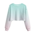 thumbnail image 2 of Jalioing Crop Tops for Women Gradient Crew Neck Long Sleeve Trendy Tops Summer Fashion Going Out Shirts, 2 of 4
