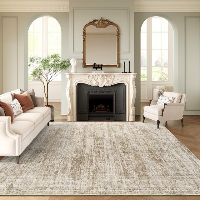 Soalmost - Alfombra lavable de 8 x 10 pulgadas, alfombra grande y suave para sala de estar, alfombra clásico para recámara, comedor, an