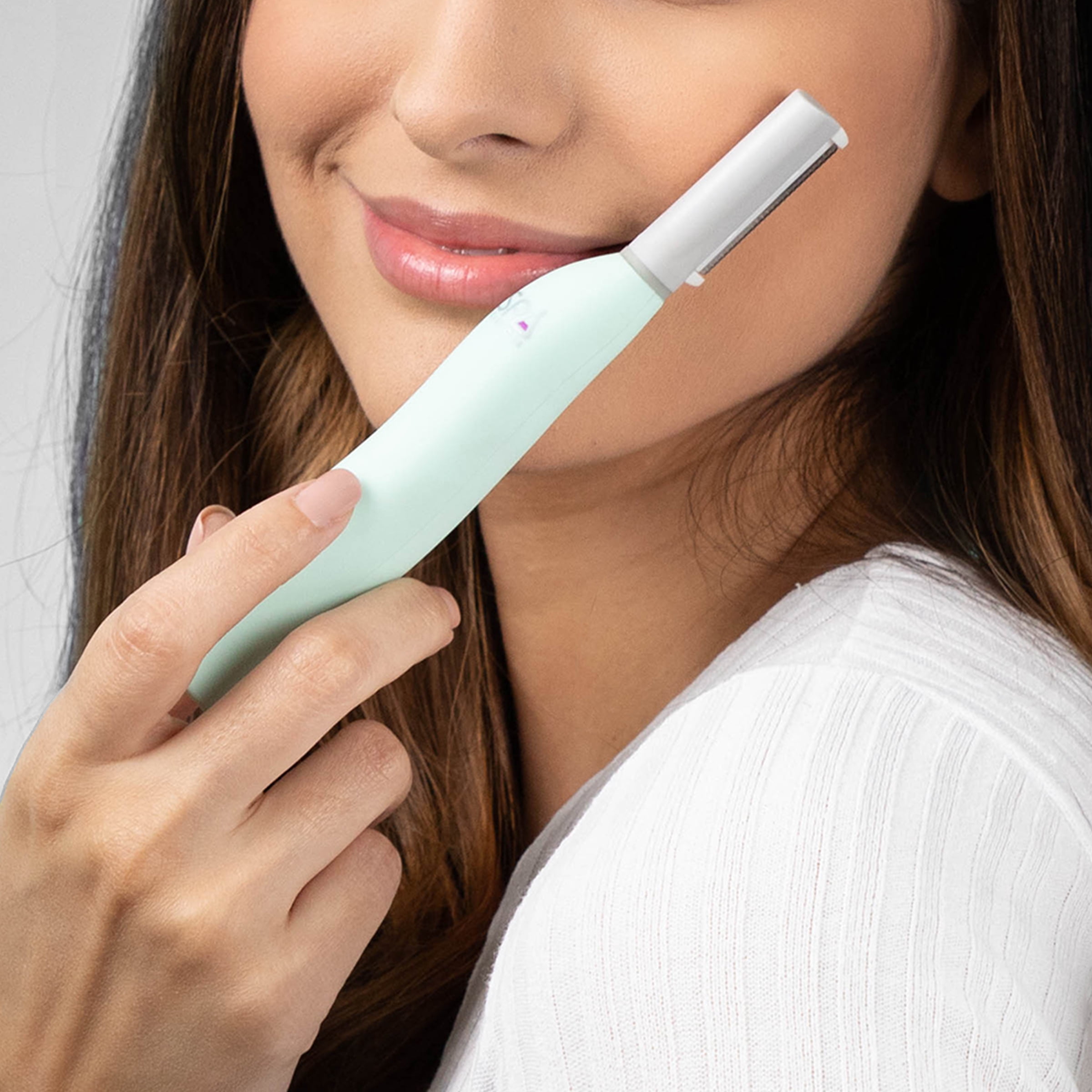 Spa Sciences SIMA Dermaplane Razor – 2-in-1 Exfoliation & Hair Removal, 3 Speeds, 7 Tips, Rechargeable, Compact Stainless Steel, Green