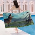 thumbnail image 3 of Yika Beach Blankets Beach Towel Fine Fiber Dinosaur Color Printing Drying Beach Towel Bath Towel Wrap Towel Bath Towel, 3 of 5