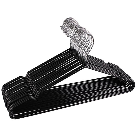 Clearance Metal Hangers Non Slip Suit Coat Hangers And Black Friction Metal Clothes Hanger With Rubber Coating 16 Inches Wide Set Of 20 (Black) Storage Bags Vacuum Sealed