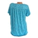 thumbnail image 5 of Camiseta de mujer con cuello en V, manga corta, camiseta de verano informal estampada, azul, L Vogacara AP001653-43, 5 of 6