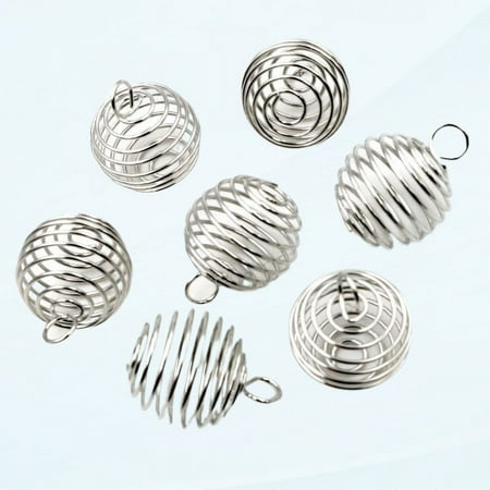 10-30Pcs/lot 9-25mm Metal Spiral Beads Cages Pendants Caps Hollow Beads For Charms DIY Supplies Supplies Made Accessories, 9 25mm, Metal, other gemstones