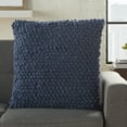 thumbnail image 3 of Mina Victory Life Styles Thin Group Loops Farmhouse Wool Throw Pillow in Navy, 3 of 4