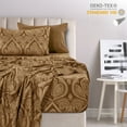 thumbnail image 4 of Lux Decor Collection Paisley Printed Twin Bed Sheets Set, 4 Piece Microfiber Sheets, Fitted Sheet, Flat Sheet, 2 Pillowcases - Brown, 4 of 7