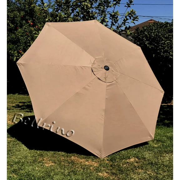 BELLRINO DECOR Replacement " STRONG & THICK " Umbrella Canopy for 10 ft 8 Ribs MEDIUM COFFEE (Canopy Only)