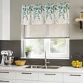 thumbnail image 5 of Teal Green Eucalyptus Valances for Windows, Decorative Rod Pocket Window Valance Curtains, Farmhouse Weeping Leaves Linen Short Curtain Drapes for Kitchen/Living Room, 2 Panels, 54" W x 18" L, 5 of 8