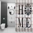 thumbnail image 4 of Vintage Home Shower Curtain for Bathroom Decor, Windmill Word on Rustic Wooden Grain Waterproof Fabric Shower Curtain, 72"x78" Set with 12 Hooks, 4 of 9