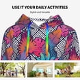 thumbnail image 4 of Lsque Tropical Leaves Pattern Casual Women's Hoodie,Hooded Sweatshirt with Kangaroo Pocket,Pullover Hoodie with Eye-catching Drawstrings-X-Large, 4 of 7