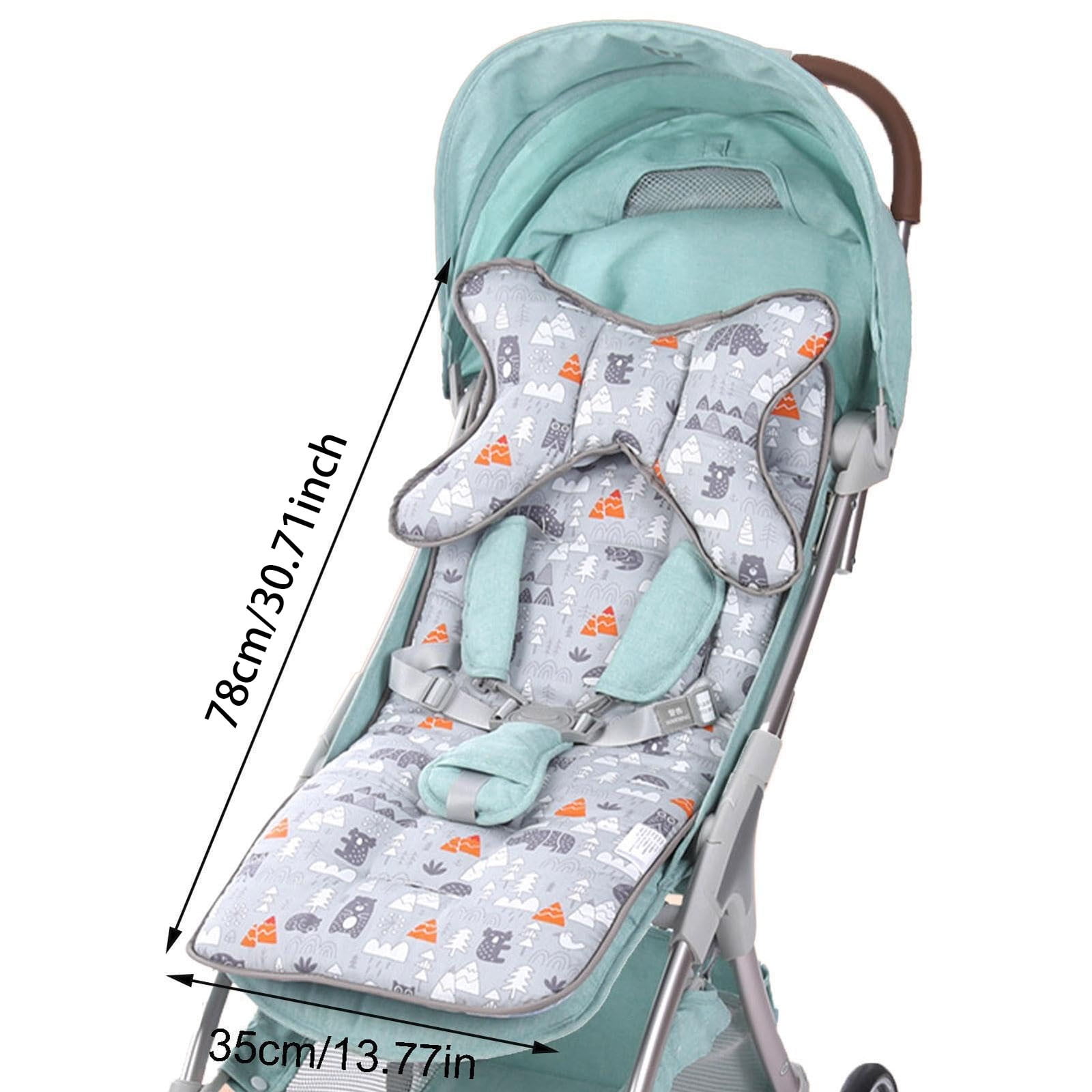 Baby Stroller Cushion | Toddler Car Seat Cushion Soft Stroller Mat Baby Stroller Bunting Bags Baby Head Neck Support Pillow Mattress Cover Toddler Seat Pad Liner