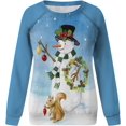 thumbnail image 3 of GHSDFBB Chandails de Noël pour Femmes Mode Loisirs Imprimé Graphique Manches Longues Hauts Mignons Chandail en Molleton Col Rond Cadeau de Noël, 3 of 5